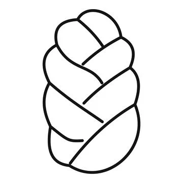 Braided bread line art design element icon Stock Illustration