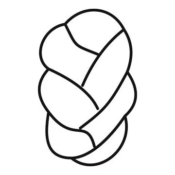 Braided bread loaf line art icon Stock Illustration
