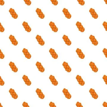Braided bread rolls seamless pattern illustration Stock Illustration