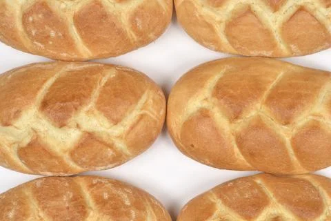 Braided Bread Rolls Symmetrical Pattern. Stock Photos