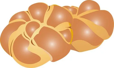 Braided buns. Vector illustration isolated on white background. Stock Illustration