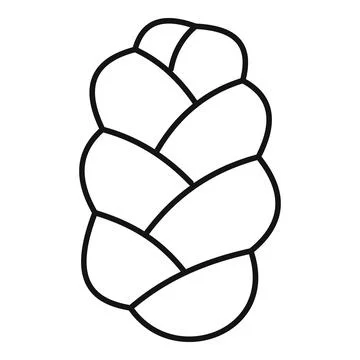 Braided challah bread line art icon Illustrazione stock