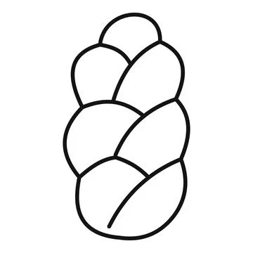 Braided challah bread line art icon design Stock Illustration