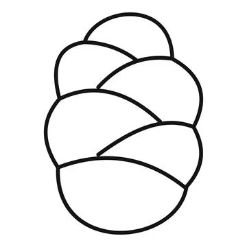 Braided challah bread line art icon design Stock Illustration