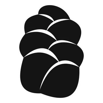 Braided challah bread loaf bakery glyph icon Stock Illustration