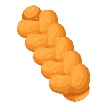 Braided challah bread loaf sprinkled with sesame seeds Stock Illustration