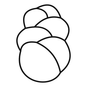 Braided challah bread outline icon illustrating bakery food Stock Illustration