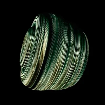 Braided Flexible Connector Isolated On Black Background Stock Illustration