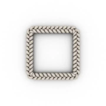 Braided frame in form of square. Isolated on white background. Stock Illustration
