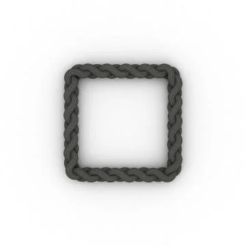Braided frame in form of square. Isolated on white background. Stock Illustration