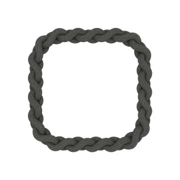 Braided frame in form of square. Isolated on white background. Stock Illustration