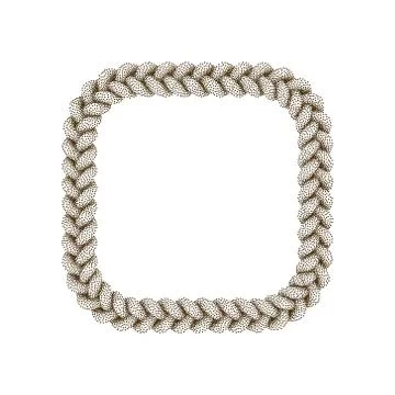 Braided frame in form of square. Isolated on white background. 스톡 일러스트
