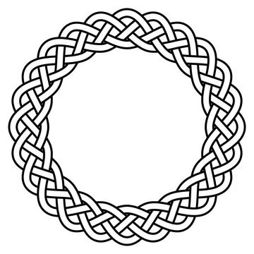 Braided knitted guilloche rosette frame vector circular celtic scandinavian Stock Illustration