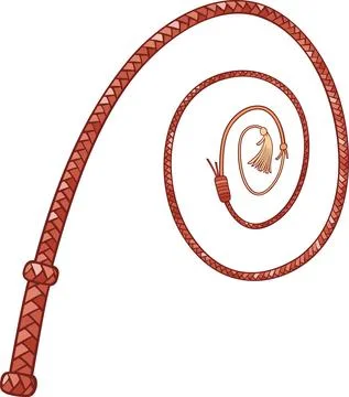Braided leather whip Stock Illustration