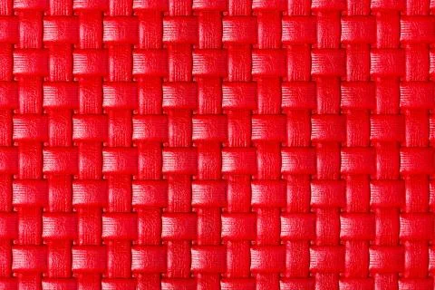 Braided red leather texture. Stock Photos