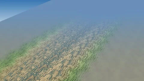 Braided river channel bars reworking gravel bed Video stock 342332653
