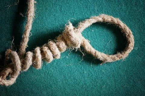 Braided rope loop flax Stock Photos