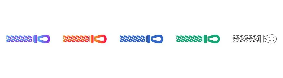 Braided Rope Segment Icon Set Stockillustratie