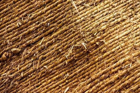 Braided straw rope texture background Foto stock