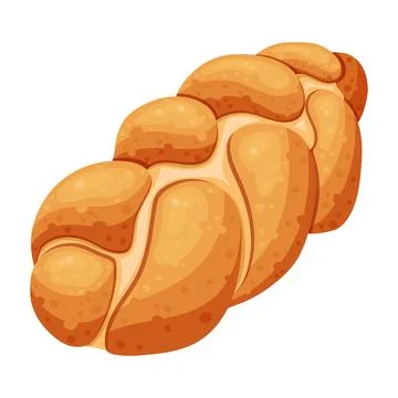 A braided wheat loaf. Vector illustration on a white background Stock Illustration