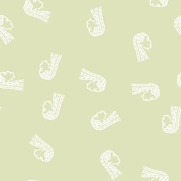 Braids hairstyle line seamless pattern イラスト素材