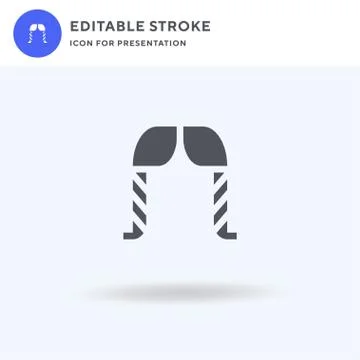 Braids icon vector, filled flat sign, solid pictogram isolated on white, logo 스톡 일러스트