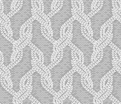 Braids knitting texture seamless pattern. Vector illustration. Illustrazione stock