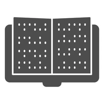 Braille book for the blind solid icon, disability concept, braille book sign on Stock Illustration