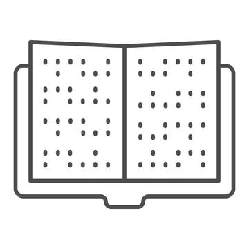 Braille book for the blind thin line icon, disability concept, braille book sign Stock Illustration