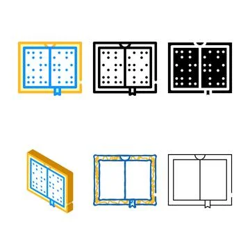 Braille book color icon vector series color Stock Illustration