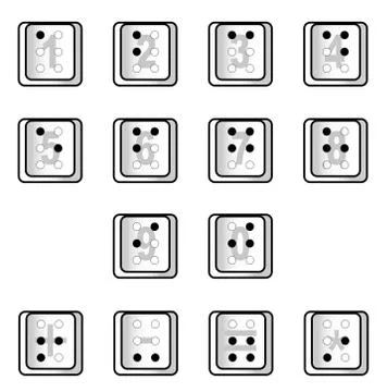 Braille Computer Key Numbers Illustrazione stock