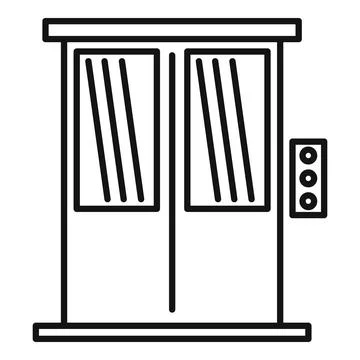 Braille elevator icon, outline style Ilustración de archivo