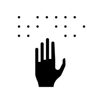 Braille font glyph icon vector illustration Illustrazione stock