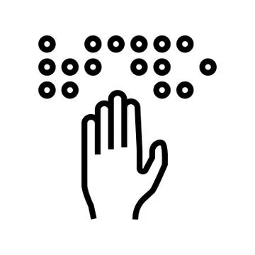 Braille font line icon vector illustration Illustrazione stock