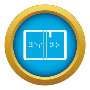 Braille icon blue vector isolated Illustrazione stock