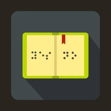 Braille icon, flat style Illustrazione stock