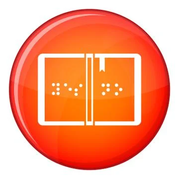 Braille icon, flat style Stock Illustration