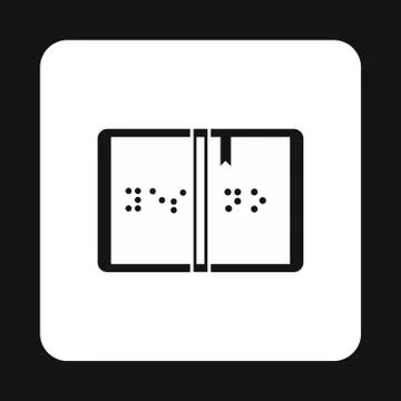 Braille icon, simple style Stock Illustration