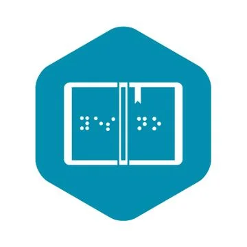 Braille icon, simple style Illustrazione stock