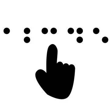 Braille icon on white background. blind symbol. finger touch braille sign. Stock Illustration