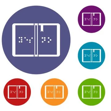 Braille icons set Stock Illustration