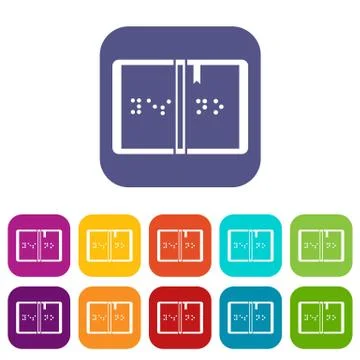 Braille icons set Stock Illustration