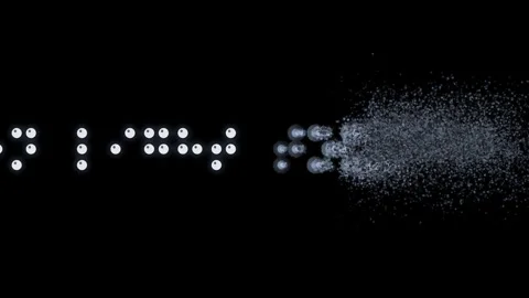 Braille Text Vision Light Touch Materializes From Particles, Scrolls Left 库存影片 335102786