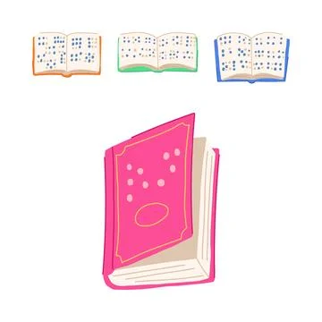 Braille textbooks offering reading access and education Stock Illustration