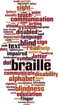 Braille word cloud Stock Illustration