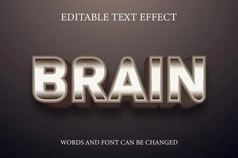 Brain 3d gradient style text effect Stock Illustration