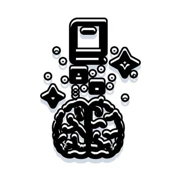 Brain absorbing knowledge and developing ideas 스톡 일러스트