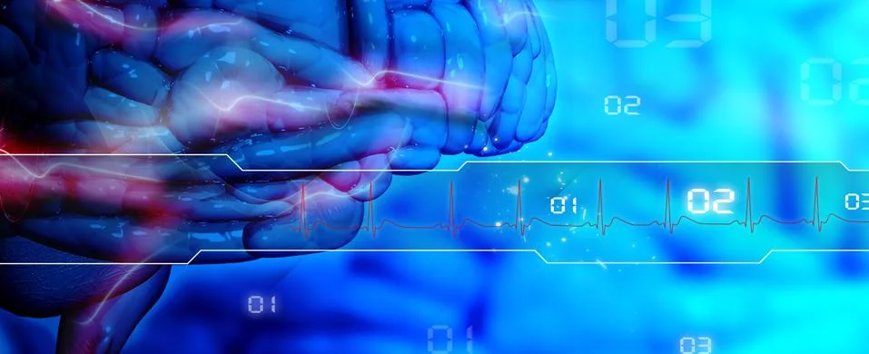 Brain in abstract background Stock Illustration