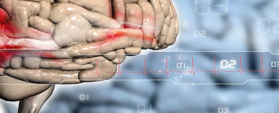 Brain in abstract background Stock Illustration