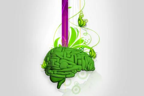 Brain in abstract background Stock Illustration